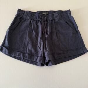 TOAD & Co | Navy Blue Hemp Blend Pull on Shorts Utility Style | Medium